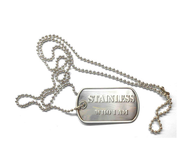 Dogtag Stainless Rolled Edge